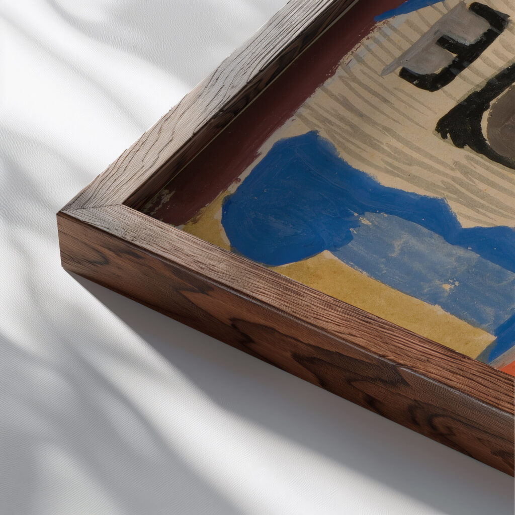 Martwa natura z lyzka 1937 Sasza Blonder close up dark wood mockup