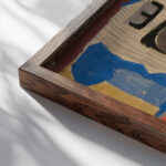 Martwa natura z lyzka 1937 Sasza Blonder close up dark wood mockup