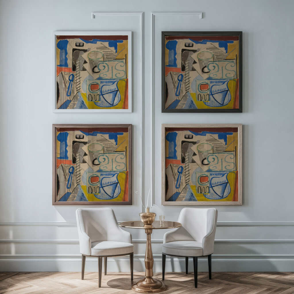 Martwa natura z lyzka 1937 Sasza Blonder framed posters mockup