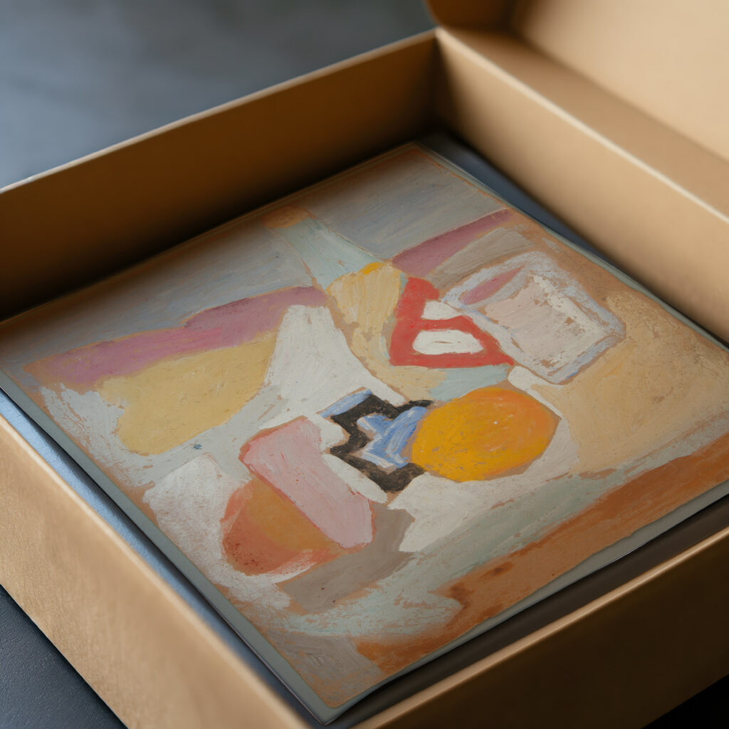 Martwa natura z pomarancza butelka i kalamarzem 1934 Sasza Blonder video mockup