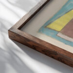 Maske unterwasserfuhrer 1934 Paul Klee close up dark wood mockup