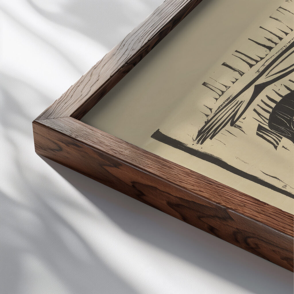 Maskentanz 1928 Ernst Ludwig Kirchner close up dark wood mockup