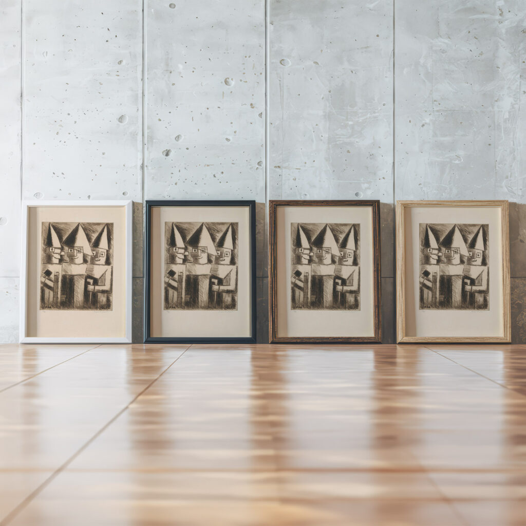 Masks 1930 1931 Tadeusz Makowski framed posters mockup
