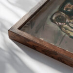 Masks 1940 Cyprian Majernik close up dark wood mockup