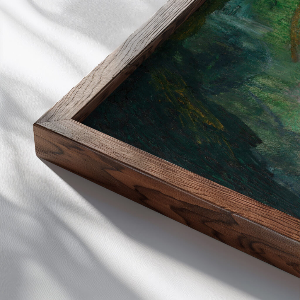 Masquerade 1889 James Ensor close up dark wood mockup