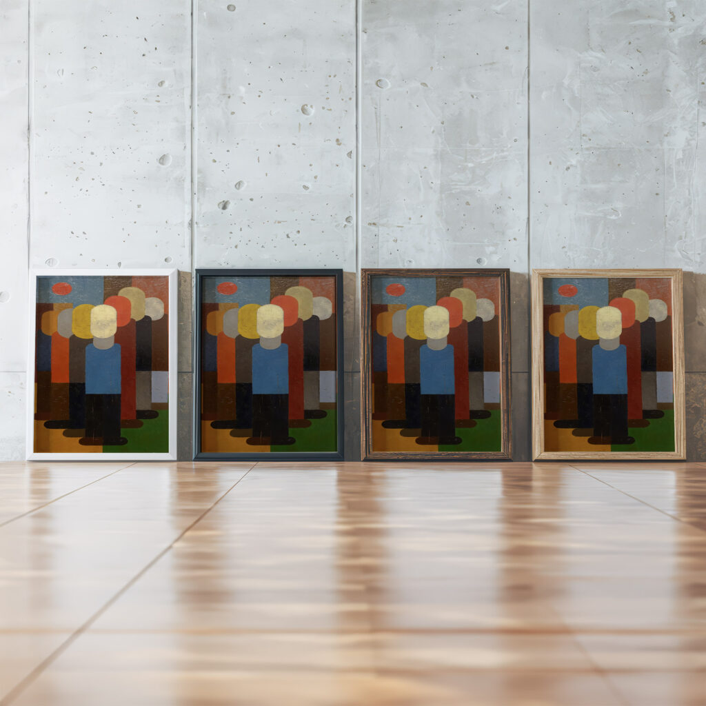 Mass 1931 Franz Wilhelm Seiwert framed posters mockup