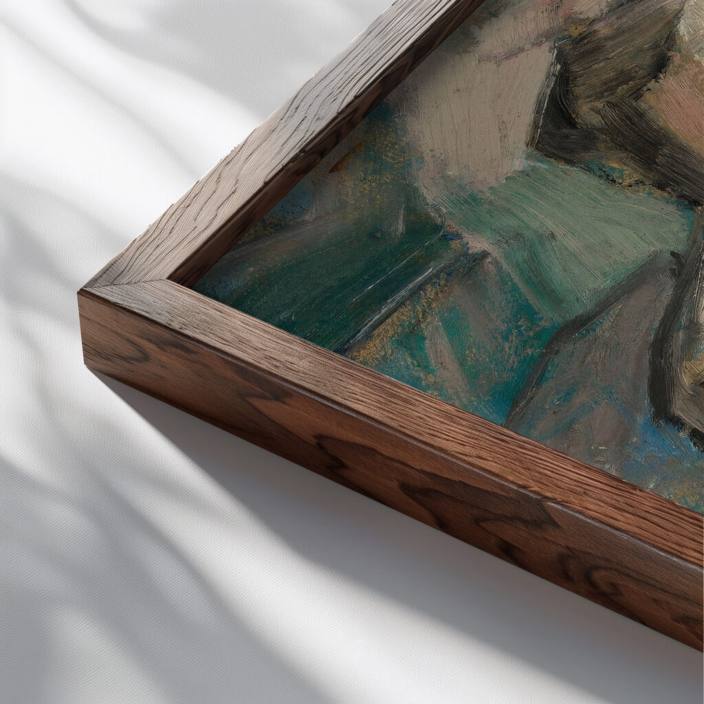 Maternity 1912 Tadeusz Makowski close up dark wood mockup