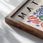 Matisse LaPerrucheetLaSirene 1953 3x4.png mockup0 close up dark wood mockup