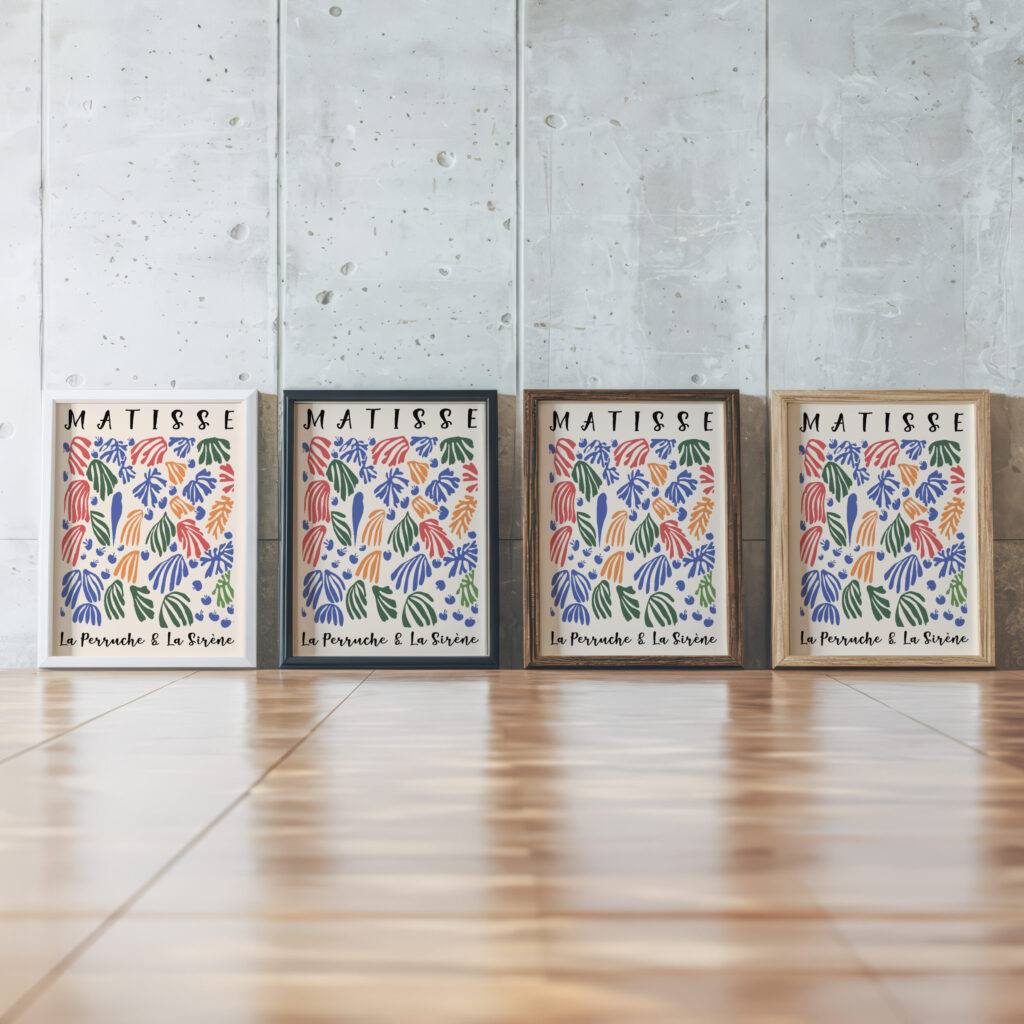 Matisse LaPerrucheetLaSirene 1953 3x4.png mockup0 v3 framed posters mockup