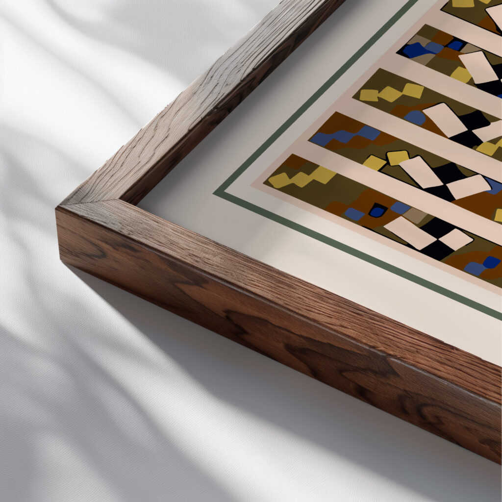 Matisse LesAbeilles 1948.png mockup0 close up dark wood mockup