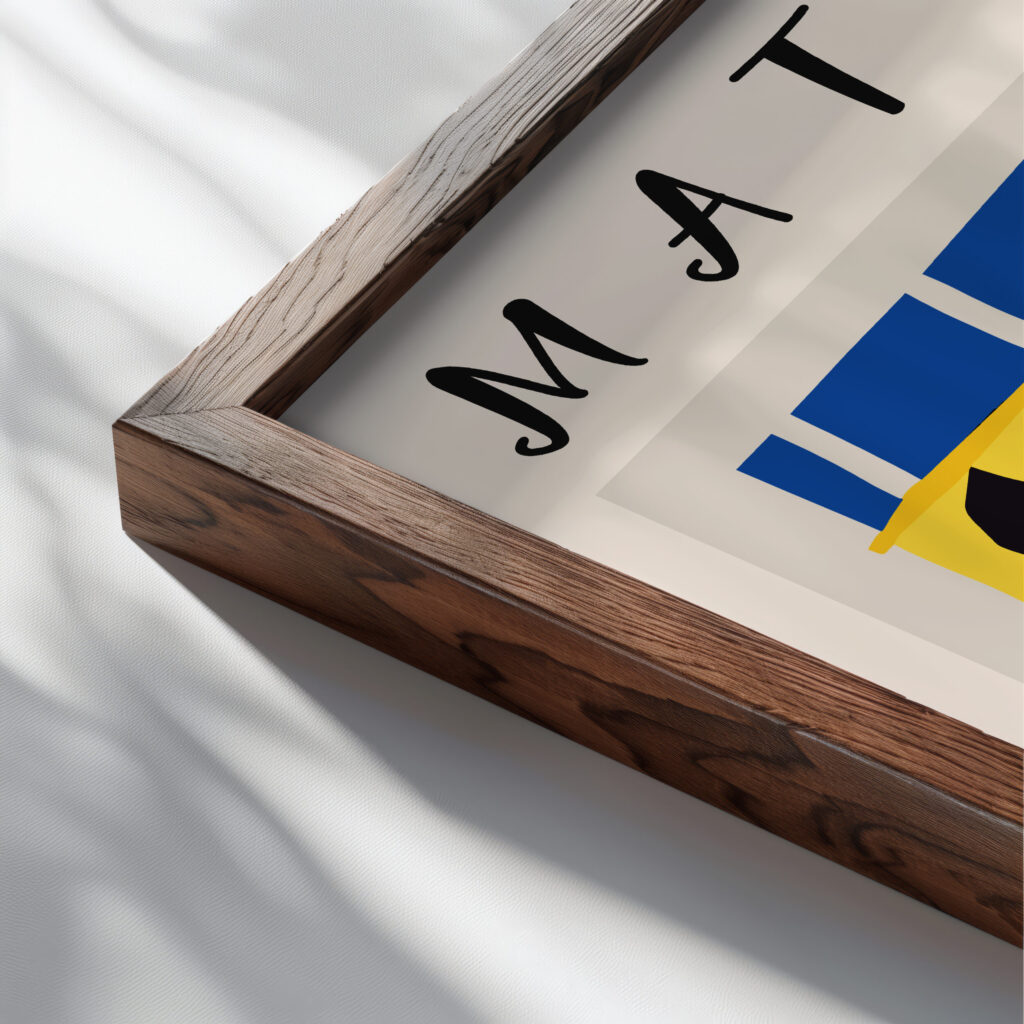 Matisse TheClown 1943.png mockup0 v3 close up dark wood mockup