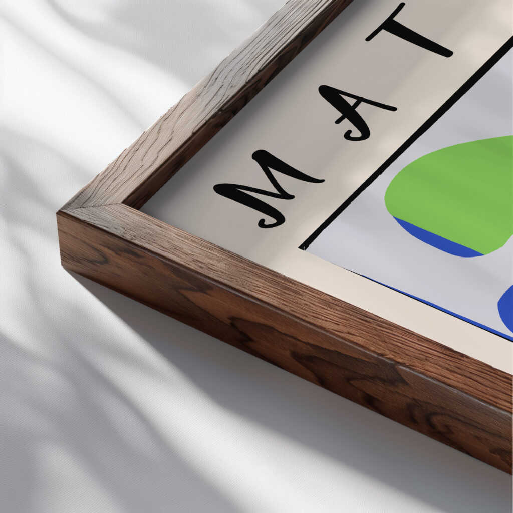 Matisse TheLagoonII 1947.png mockup0 v3 close up dark wood mockup