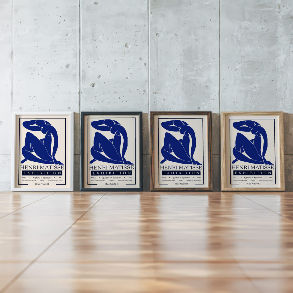 Matisse bluenudeII.png mockup0 framed posters mockup
