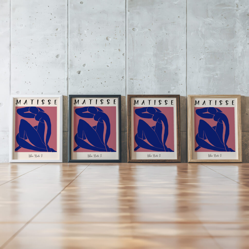 Matisse bluenudeII.png mockup0 v3 framed posters mockup