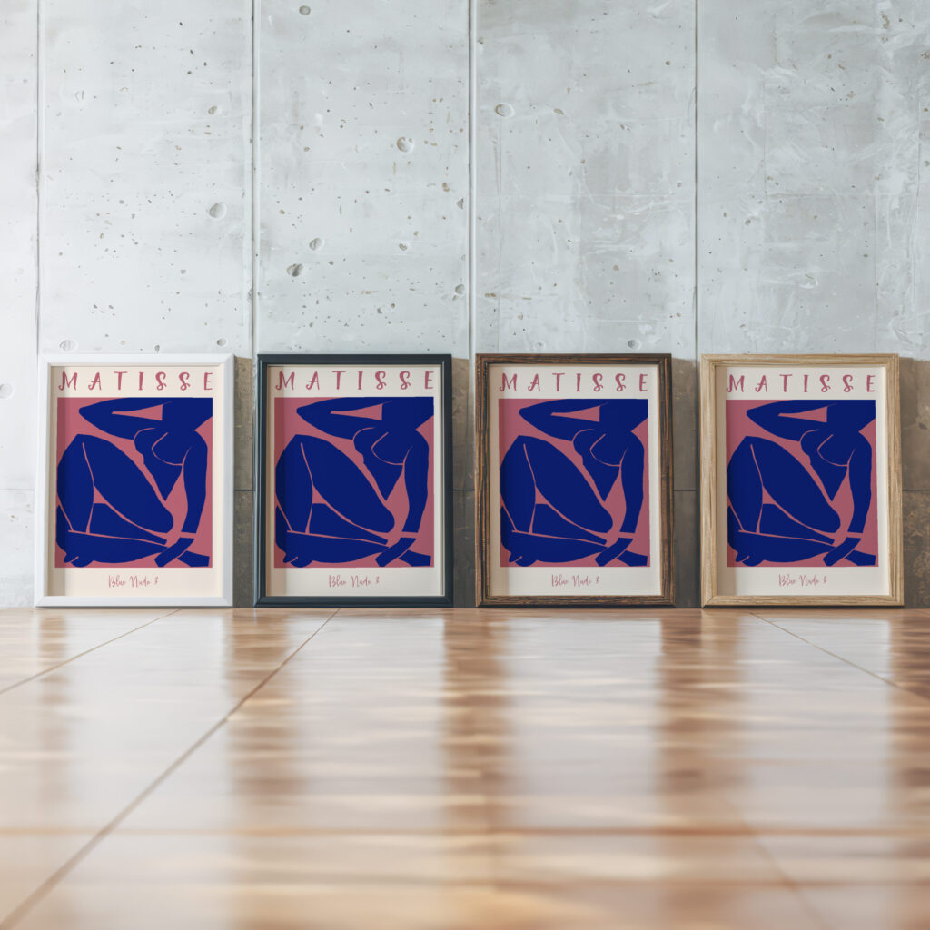 Matisse bluenudeIII.png mockup0 v3 framed posters mockup