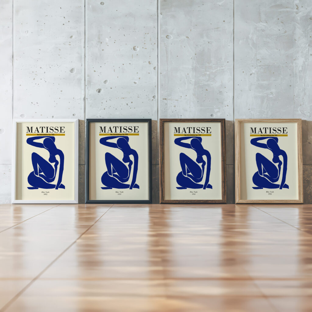 Matisse bluenude 1952 3x4 framed posters mockup