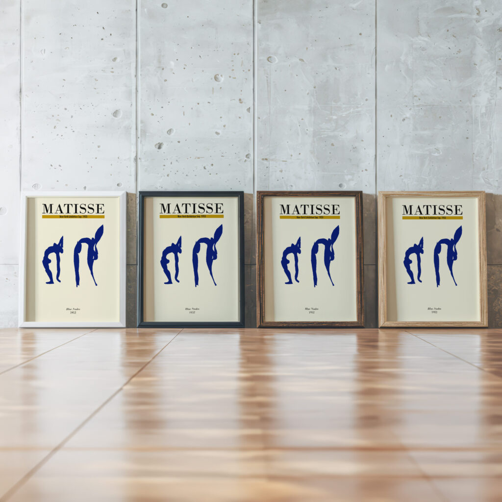 Matisse bluenudes 1952 3x4 framed posters mockup