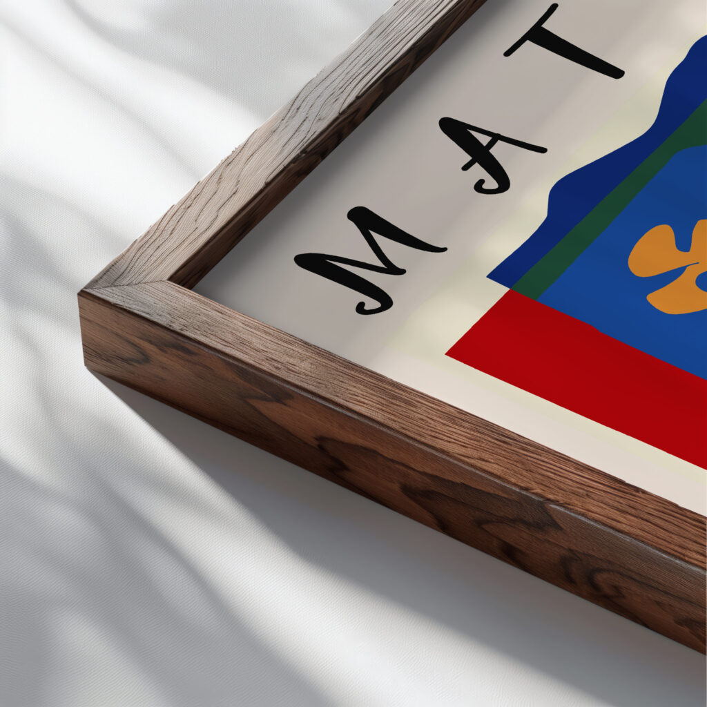 Matisse cutouts.png mockup0 v3 close up dark wood mockup