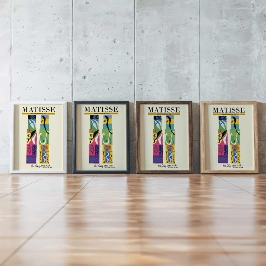 Matisse lesbetesdelamer 1950 3x4 framed posters mockup