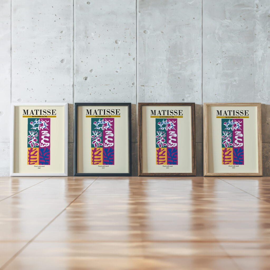 Matisse panelwithmask 1947 3x4 framed posters mockup