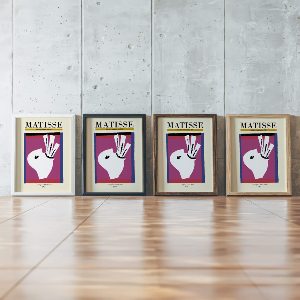 Matisse theCircus 1943 3x4 framed posters mockup