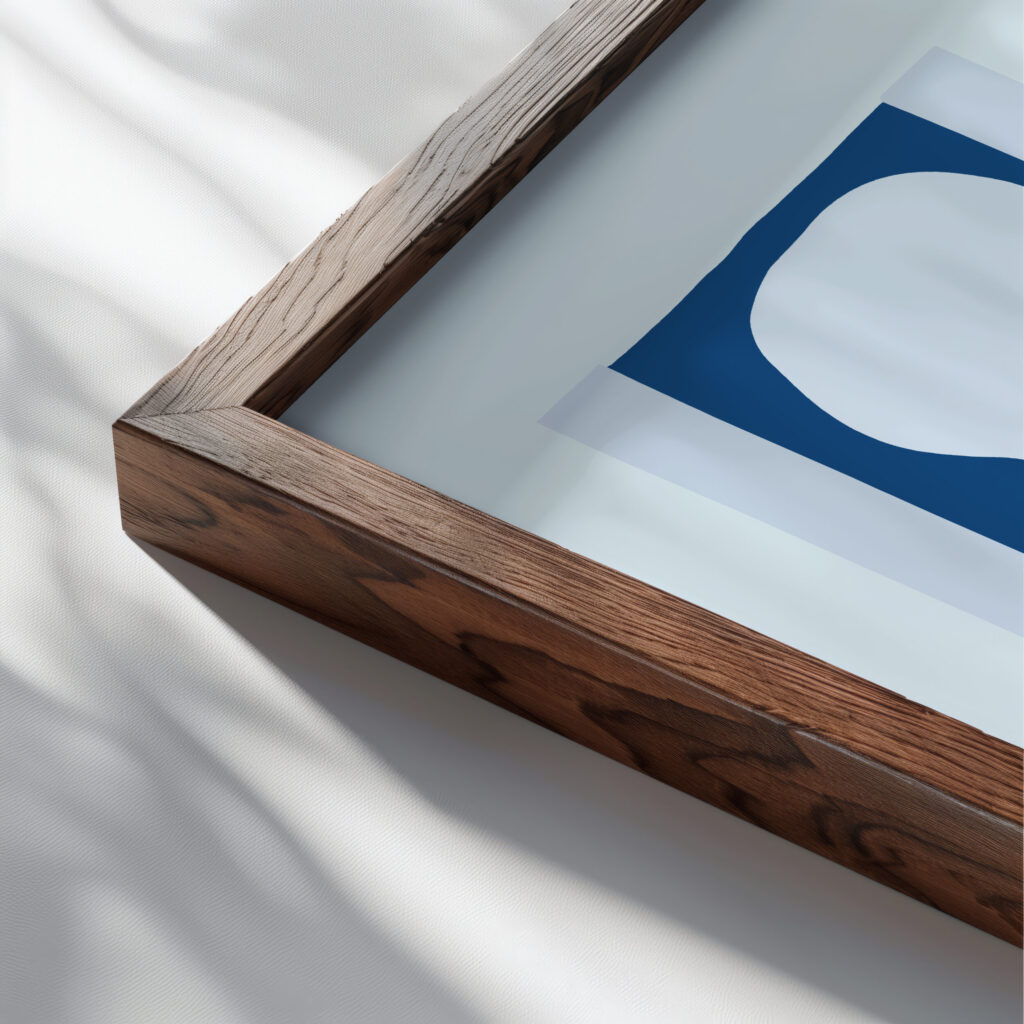 Matisse whitetorsobluetorso 1944 3x4 close up dark wood mockup