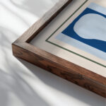 Matisse whitetorsobluetorso 1944.png mockup0 close up dark wood mockup