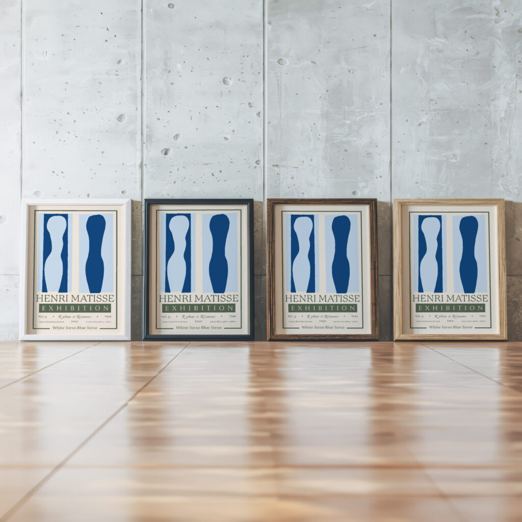 Matisse whitetorsobluetorso 1944.png mockup0 framed posters mockup