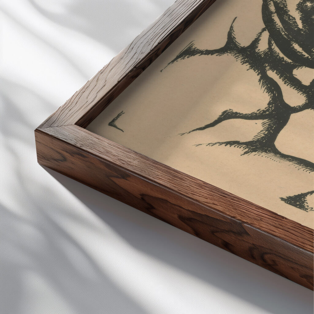 Matka s dietatom 1927 Konstantin Bauer close up dark wood mockup