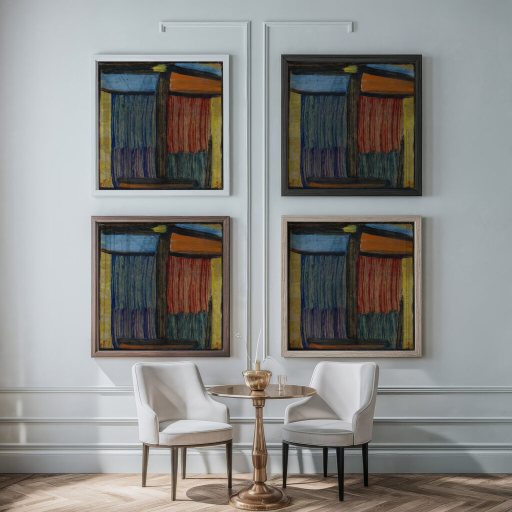 Meditation on a gold background 1936 Alexej von Jawlensky framed posters mockup