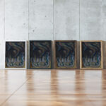 Meduse et trainee verte Jules Schmalzigaug framed posters mockup