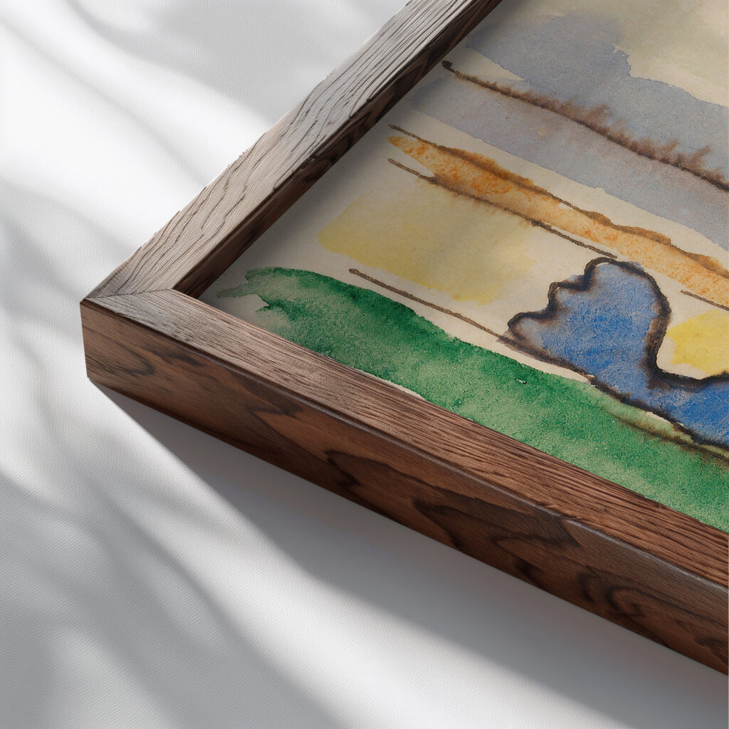 Mein Fenster 1930 Alexej von Jawlensky close up dark wood mockup