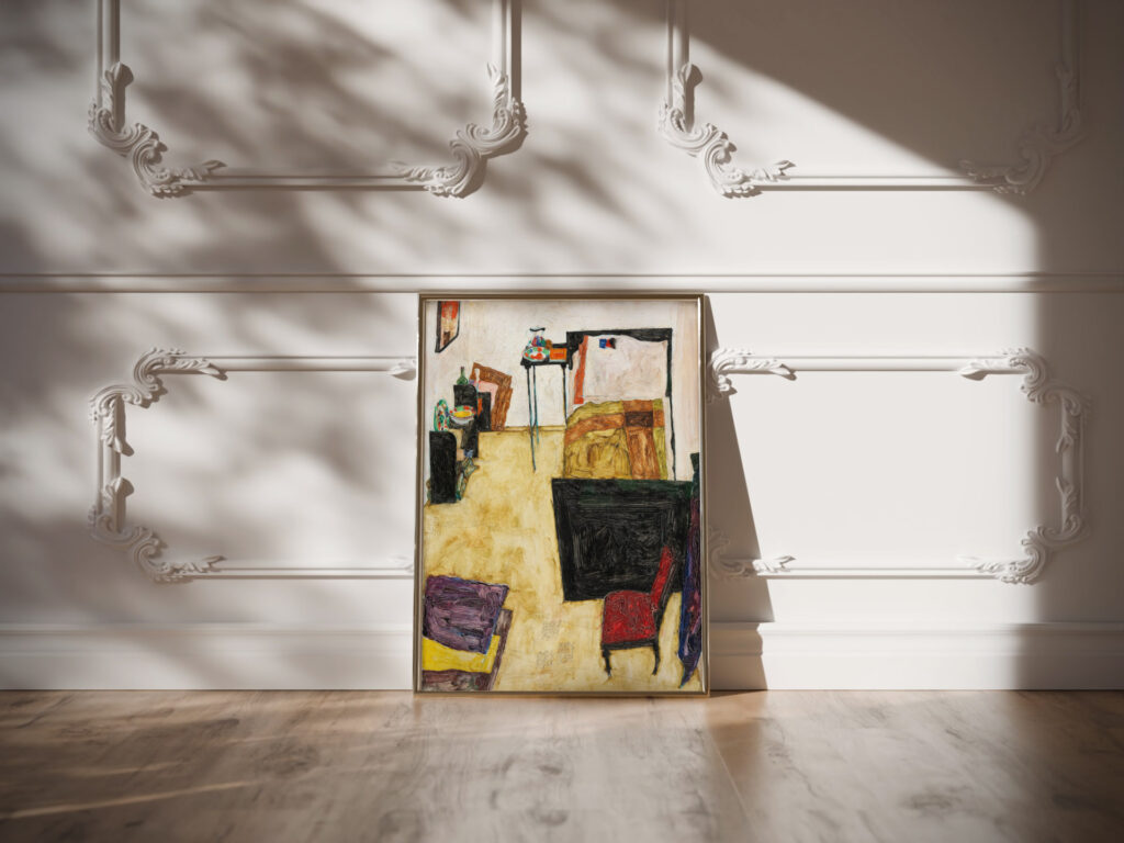 Mein Wohnzimmer Das Zimmer des Kunstlers in Neulengbach 1911 Egon Schiele video mockup