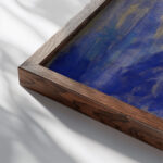 Melancholy. Weeping Woman on the Beach 1906 Edvard Munch close up dark wood mockup