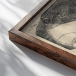 Memento From1918. John Yperite 1935 Karlis Padegs close up dark wood mockup