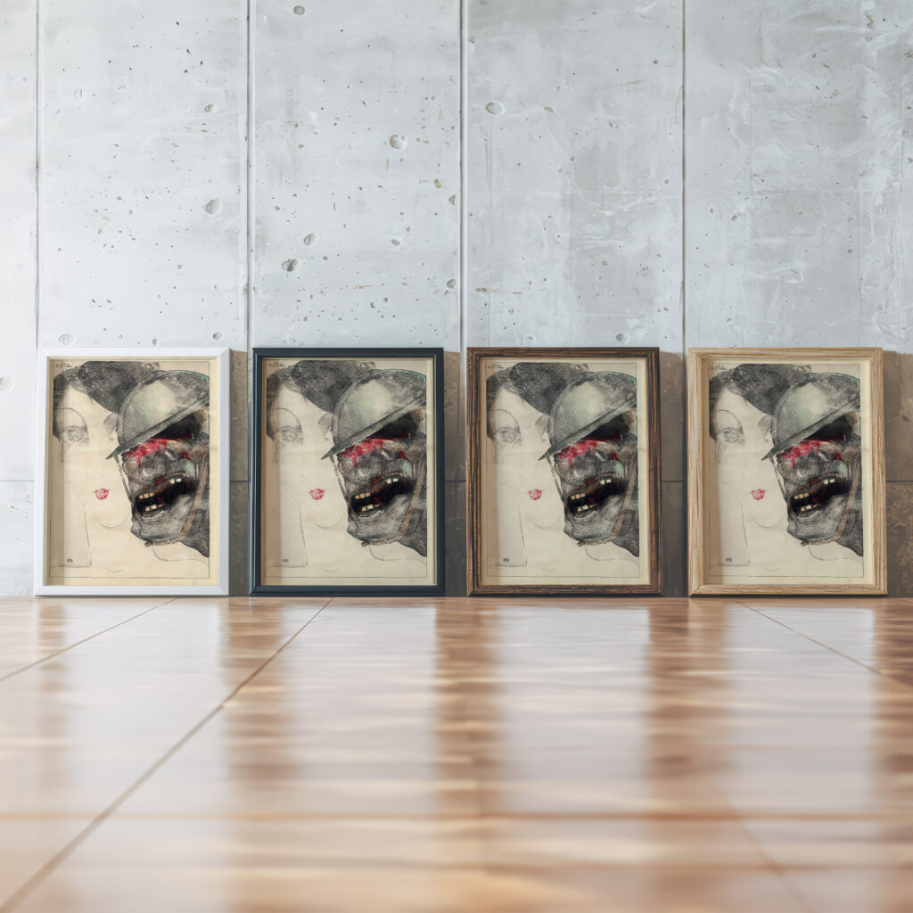 Memento From1918. John Yperite 1935 Karlis Padegs framed posters mockup