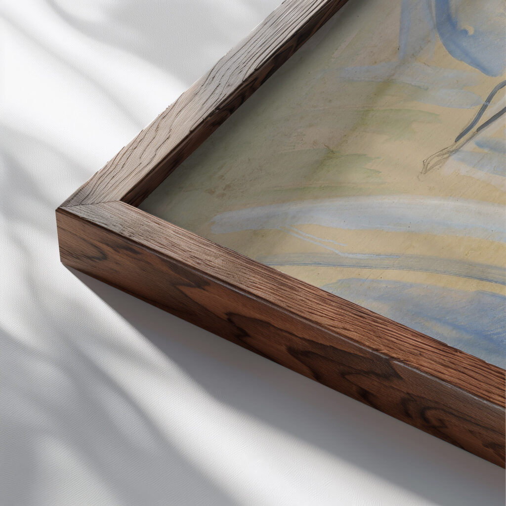 Men Turning towards the Sun 1911–14 Edvard Munch close up dark wood mockup