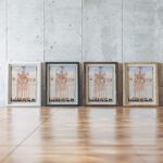 Menigte staande voor versierde gevel of monument 1874 Carel Adolph Lion Cachet framed posters mockup