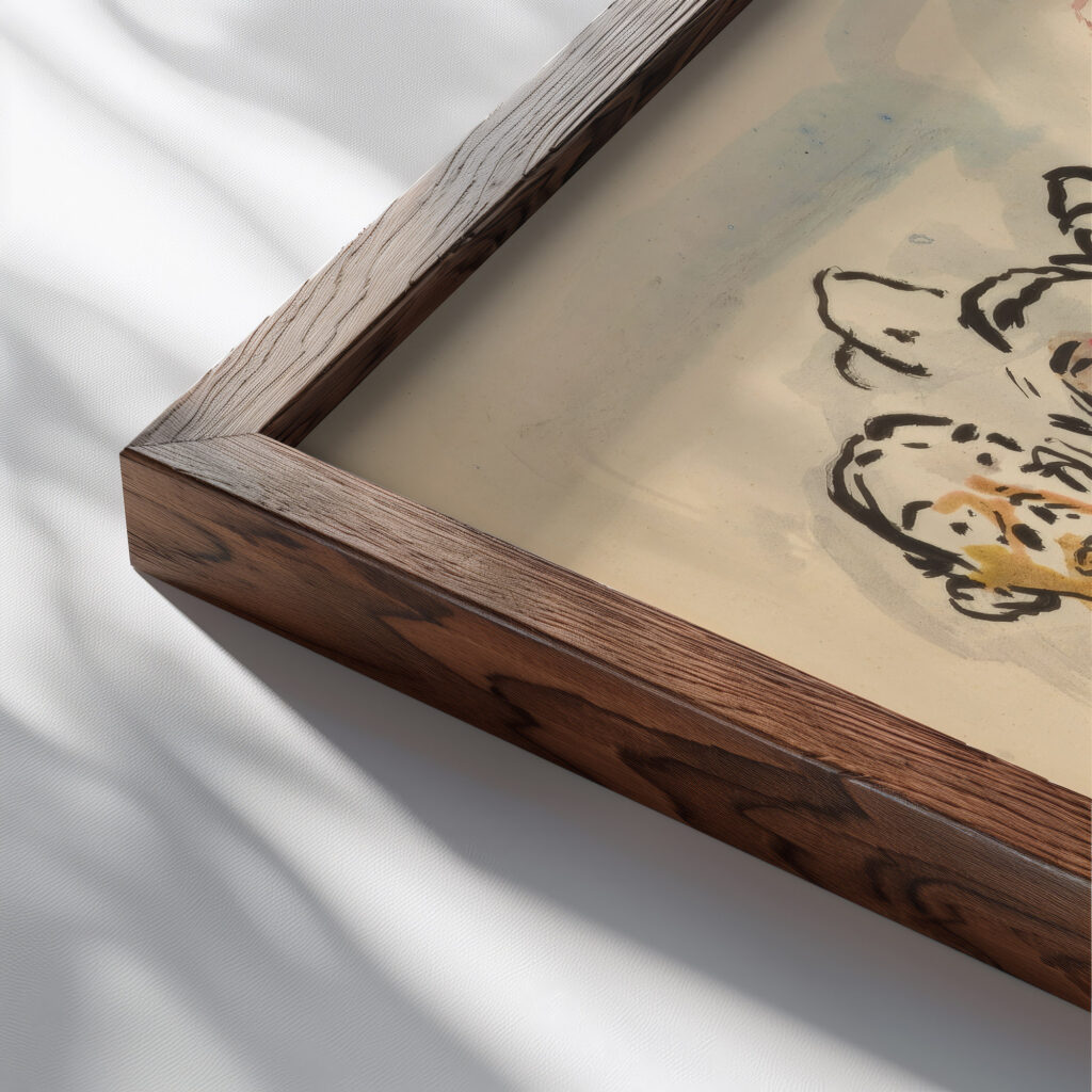 Mennesker ca 1905 Edvard Munch close up dark wood mockup