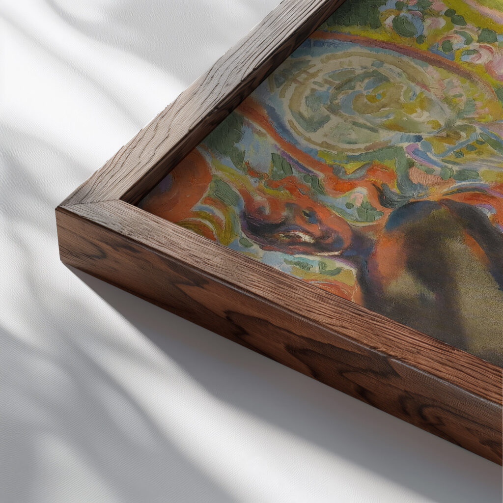 Mens Gods circa 1923 Henry McCarter close up dark wood mockup