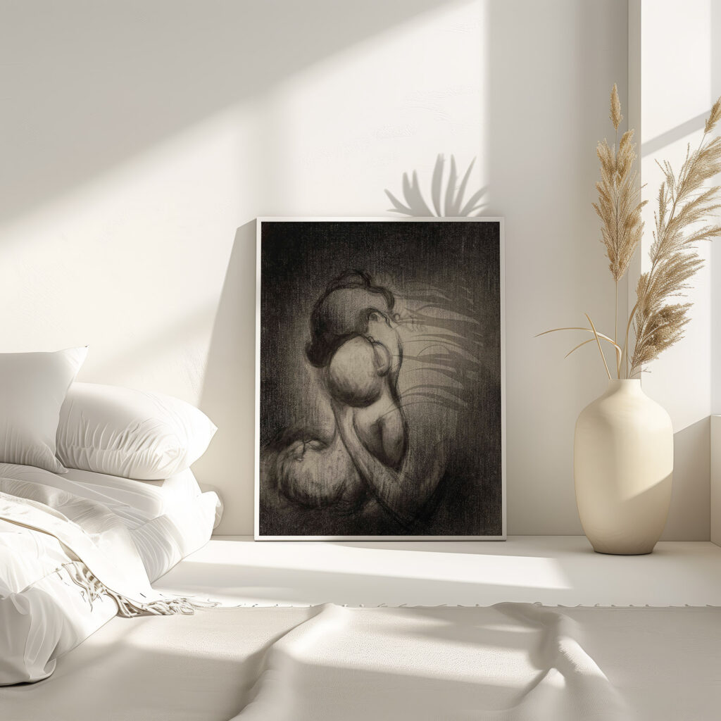 Mere embrassant son enfant Charles Angrand 4 mockup