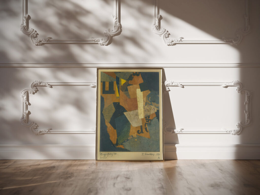 Merzzeichnung 231. Barbier. Merzdrawing 231. Barber. 1921 Kurt Schwitters video mockup