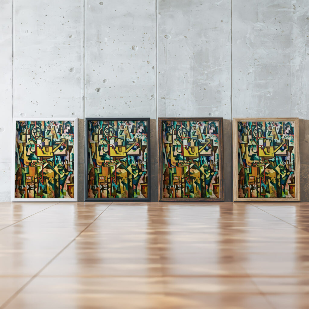 Metallic Vibrations Mechanical Geometric Splendor c.1915 1916 Amadeo de Souza Cardoso framed posters mockup