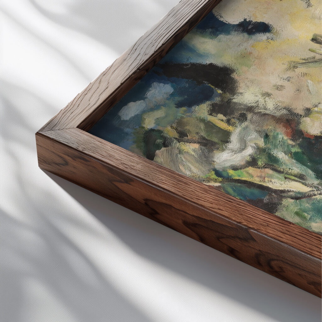 Metamorphoses Circa 1928 33 Hans Poelzig close up dark wood mockup
