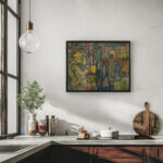 Mezczyzna z fajka na tle podworza 1936 Sasza Blonder 6 mockup