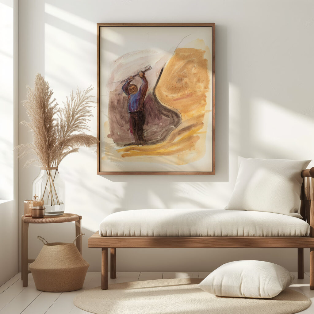 Mies ja tanko luonnos 1900 1905 Magnus Enckell 5 mockup