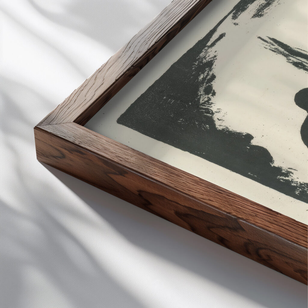 Milenci 1925 Mikulas Galanda close up dark wood mockup