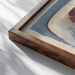 Milenci 1937 Mikulas Galanda close up dark wood mockup