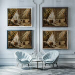 Mill in Banay 1928 Tadeusz Makowski framed posters mockup