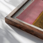 Mirror c.1930 Onchi Koshiro close up dark wood mockup